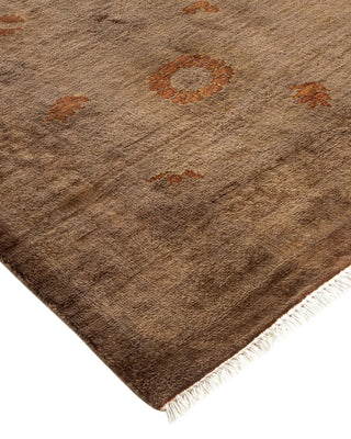Contemporary Fine Vibrance Brown Wool Area Rug - 10' 1" x 14' 5"