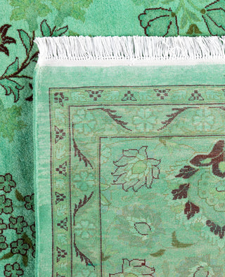 Overdyed Hand-Knotted Wool Modern-Contemporary Green Area Rug 8' 1" x 10' 3"