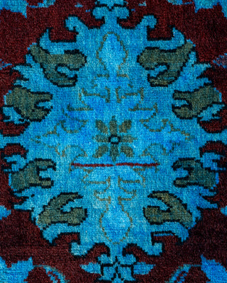 Contemporary Hand Knotted Overdyed Red Area Rug 3' 1" x 5' 2"