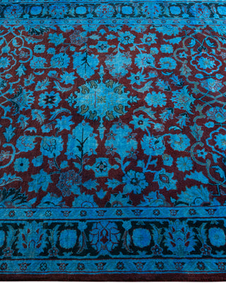 Contemporary Hand Knotted Overdyed Red Area Rug 3' 1" x 5' 2"