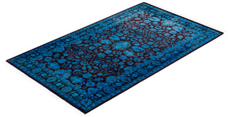 Contemporary Hand Knotted Overdyed Red Area Rug 3' 1" x 5' 2"