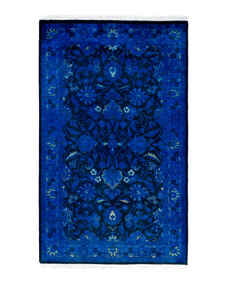 Fine Vibrance, One-of-a-Kind Hand-Knotted Area Rug  - Blue, 3' 2" x 5' 1"