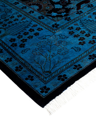 Modern Overdyed Hand Knotted Wool Blue Area Rug 8' 2" x 10' 4"