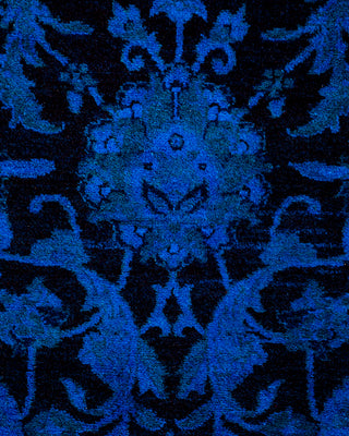 Contemporary Hand Knotted Overdyed Blue Area Rug 4' 2" x 6' 2"