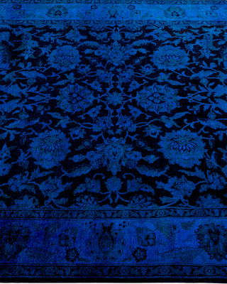 Contemporary Hand Knotted Overdyed Blue Area Rug 4' 2" x 6' 2"