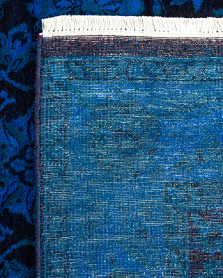 Contemporary Hand Knotted Overdyed Blue Area Rug 4' 2" x 6' 2"