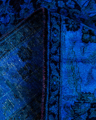 Contemporary Hand Knotted Overdyed Blue Area Rug 4' 2" x 6' 2"
