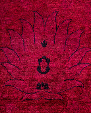 Overdyed Hand-Knotted Wool Modern-Contemporary Pink Area Rug 9' 1" x 12' 4"