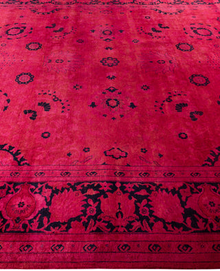 Overdyed Hand-Knotted Wool Modern-Contemporary Pink Area Rug 9' 1" x 12' 4"