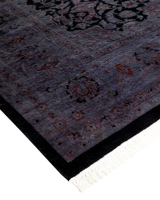 Modern Overdyed Hand Knotted Wool Black Area Rug 8' 0" x 9' 10"
