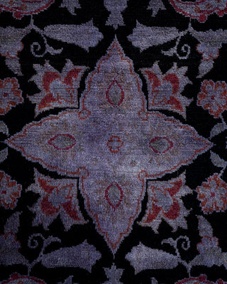 Modern Overdyed Hand Knotted Wool Black Area Rug 8' 0" x 9' 10"