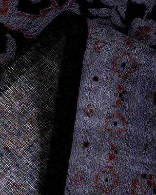 Contemporary Hand Knotted Overdyed Black Area Rug 8' 0" x 9' 10"