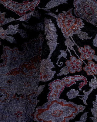 Contemporary Hand Knotted Overdyed Black Area Rug 8' 0" x 9' 10"
