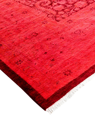 Modern Overdyed Hand Knotted Wool Pink Area Rug 9' 3" x 12' 2"