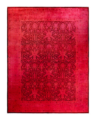 Contemporary Fine Vibrance Red Wool Area Rug 9' 3" x 12' 2"