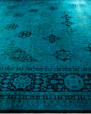 Overdyed Hand-Knotted Blue Area Rug 12' 2" x 18' 6"