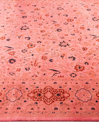Overdyed Hand-Knotted Wool Modern-Contemporary Pink Area Rug 8' 3" x 10' 2"