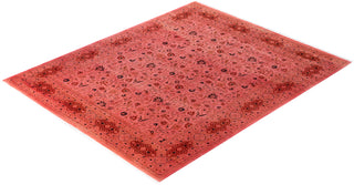 Overdyed Hand-Knotted Wool Modern-Contemporary Pink Area Rug 8' 3" x 10' 2"