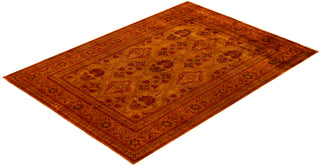 Fine Vibrance, One-of-a-Kind Hand-Knotted Area Rug  - Gold, 6' 1" x 8' 1"