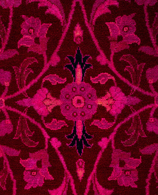 Contemporary Overdyed Wool Hand Knotted Purple Area Rug 4' 0" x 6' 2"