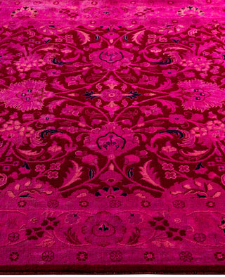 Contemporary Overdyed Wool Hand Knotted Purple Area Rug 4' 0" x 6' 2"