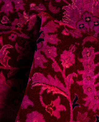 Contemporary Overdyed Wool Hand Knotted Purple Area Rug 4' 0" x 6' 2"