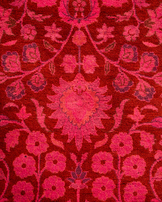 Contemporary Hand Knotted Overdyed Pink Area Rug 4' 2" x 6' 3"