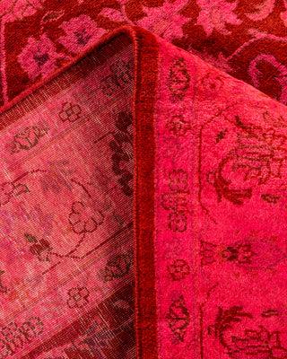 Contemporary Hand Knotted Overdyed Pink Area Rug 4' 2" x 6' 3"