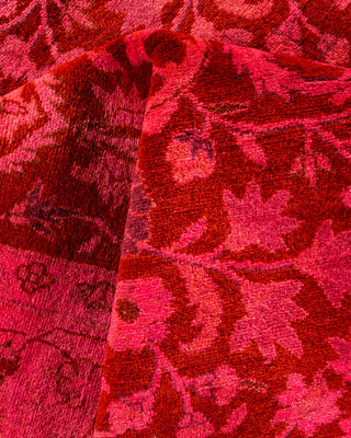 Contemporary Hand Knotted Overdyed Pink Area Rug 4' 2" x 6' 3"