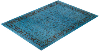 Modern Overdyed Hand Knotted Wool Blue Area Rug 10' 3" x 14' 3"