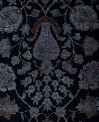 Contemporary Overdyed Wool Hand Knotted Black Runner 2' 7" x 10' 6"
