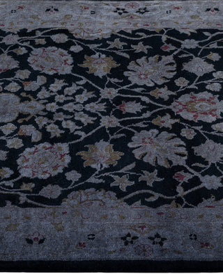 Contemporary Overdyed Wool Hand Knotted Black Runner 2' 7" x 10' 6"