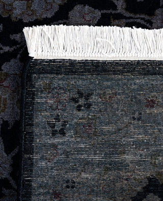 Contemporary Overdyed Wool Hand Knotted Black Runner 2' 7" x 10' 6"