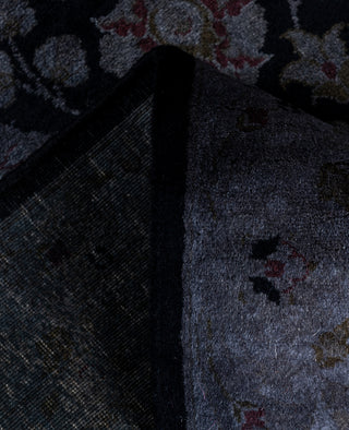Contemporary Overdyed Wool Hand Knotted Black Runner 2' 7" x 10' 6"
