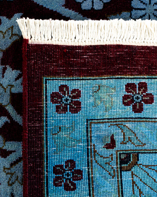 Contemporary Hand-Knotted Overdyed Blue Area Rug 10' 2" x 14' 1"