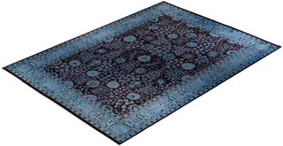 Contemporary Hand-Knotted Overdyed Blue Area Rug 10' 2" x 14' 1"