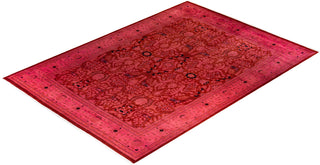 Modern Overdyed Hand Knotted Wool Pink Area Rug 10' 2" x 14' 1"