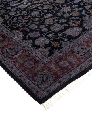 Modern Overdyed Hand Knotted Wool Black Area Rug 4' 0" x 6' 5"