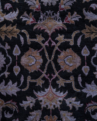 Contemporary Hand Knotted Overdyed Black Area Rug 4' 0" x 6' 5"