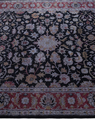 Contemporary Hand Knotted Overdyed Black Area Rug 4' 0" x 6' 5"