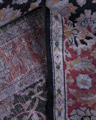 Contemporary Hand Knotted Overdyed Black Area Rug 4' 0" x 6' 5"