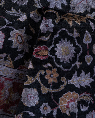Contemporary Hand Knotted Overdyed Black Area Rug 4' 0" x 6' 5"