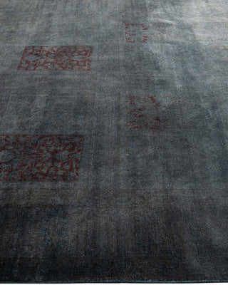 Contemporary Hand-Knotted Overdyed Charcoal Area Rug 6' 2" x 9' 2"