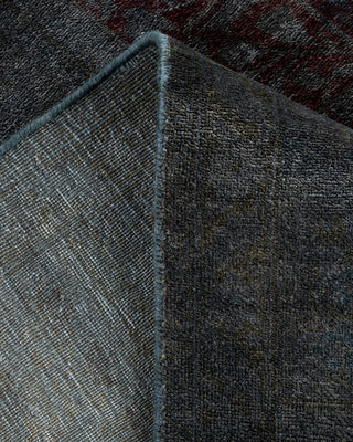 Contemporary Hand-Knotted Overdyed Charcoal Area Rug 6' 2" x 9' 2"
