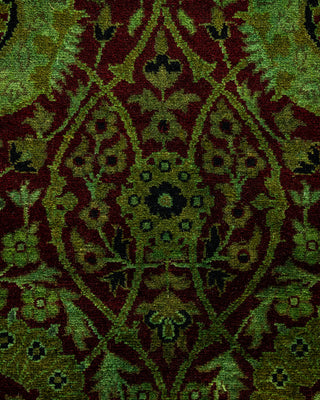 Overdyed Hand Knotted Green Runner 3' 1" x 8' 10"