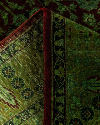 Overdyed Hand Knotted Green Runner 3' 1" x 8' 10"