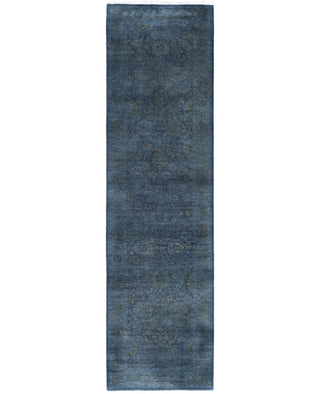 Overdyed One-of-a-Kind Wool Gray Runner 2' 7" x 9' 7"