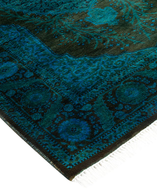 Modern Overdyed Hand Knotted Wool Blue Area Rug 2' 8" x 4' 1"