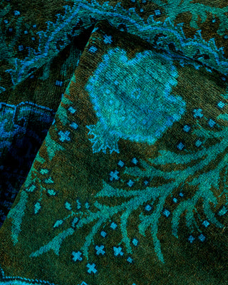 Contemporary Hand Knotted Overdyed Blue Area Rug 2' 8" x 4' 1"