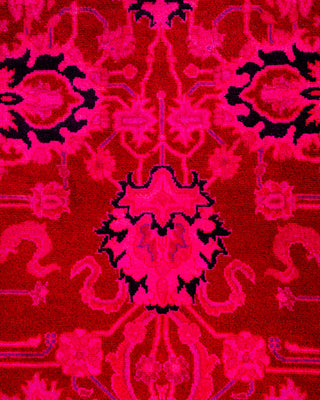 Contemporary Hand Knotted Overdyed Pink Area Rug 2' 8" x 4' 3"